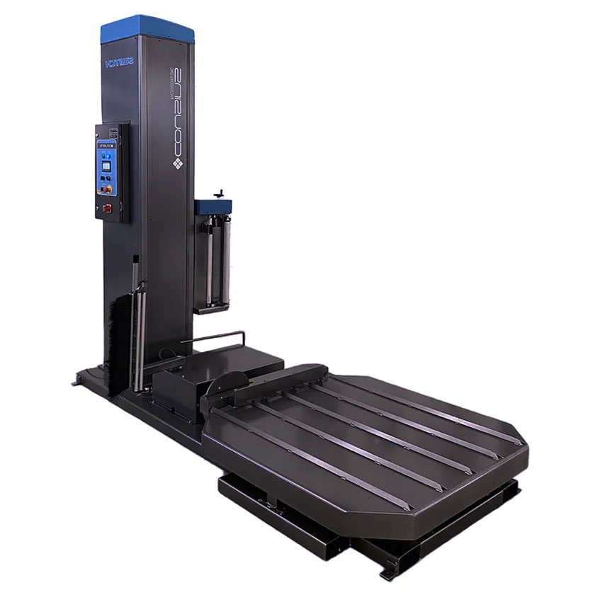 automatic stretch wrap machine turntable high profile fork lift pallet jack loaded 002