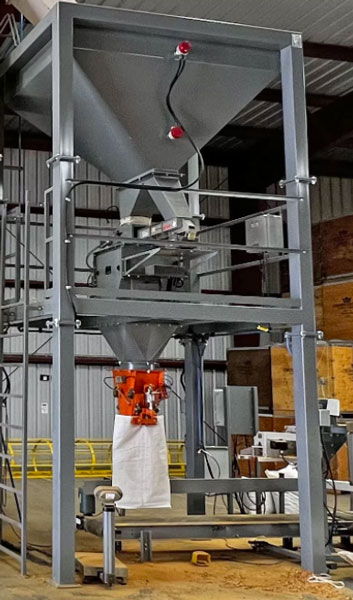 100 cubic foot bagger supply hopper for plastic pellets bagging system