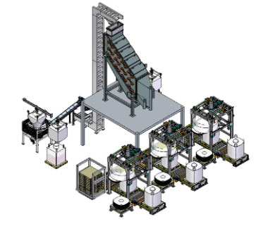 raw sugar unloading, screening, and bulk bag filling system