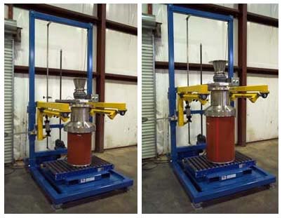 bulk bag filler with drum box bucket adaptor