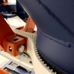 close up of bag clamp strip for dust controlled filling