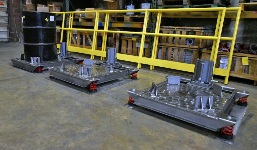 stainless steel vibrating tables for 55 gallon steel drums