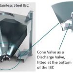 discharge cone valve located at the bottom of stainless steel IBC