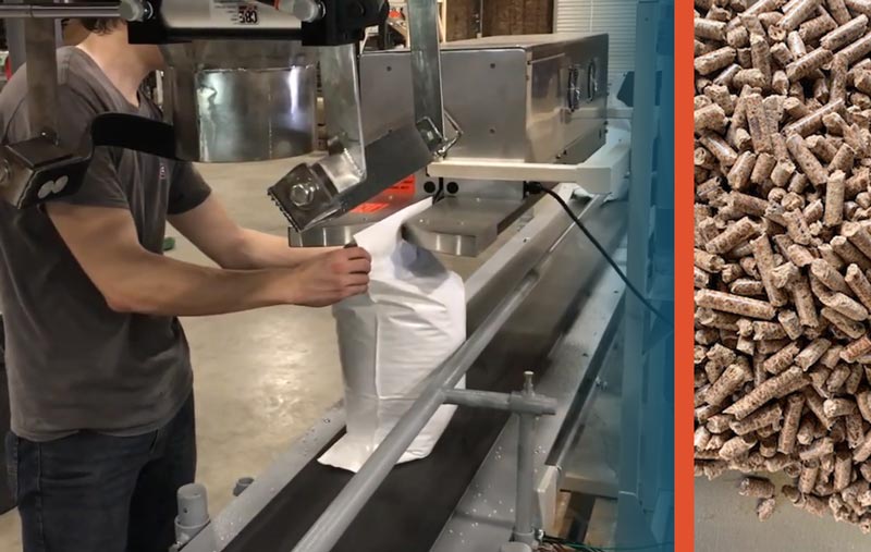 Packaging BBQ Wood Smoker Pellets into Open Mouth Bags
