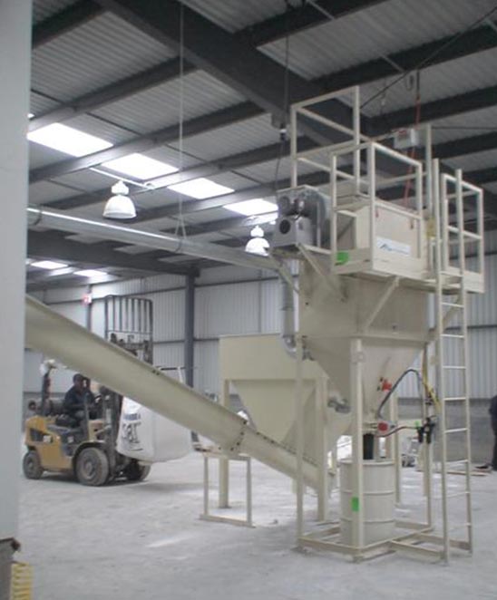 surge hopper with dust collector