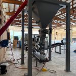 Model 350 DigitalPLUS Open Mouth Bagging Machine Attached to Hopper with Auger Feeder Elevator