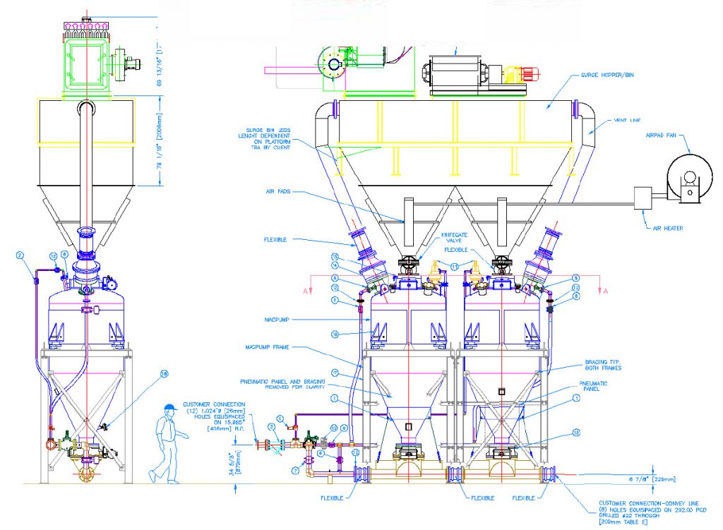 sketch of pumps for cement handling