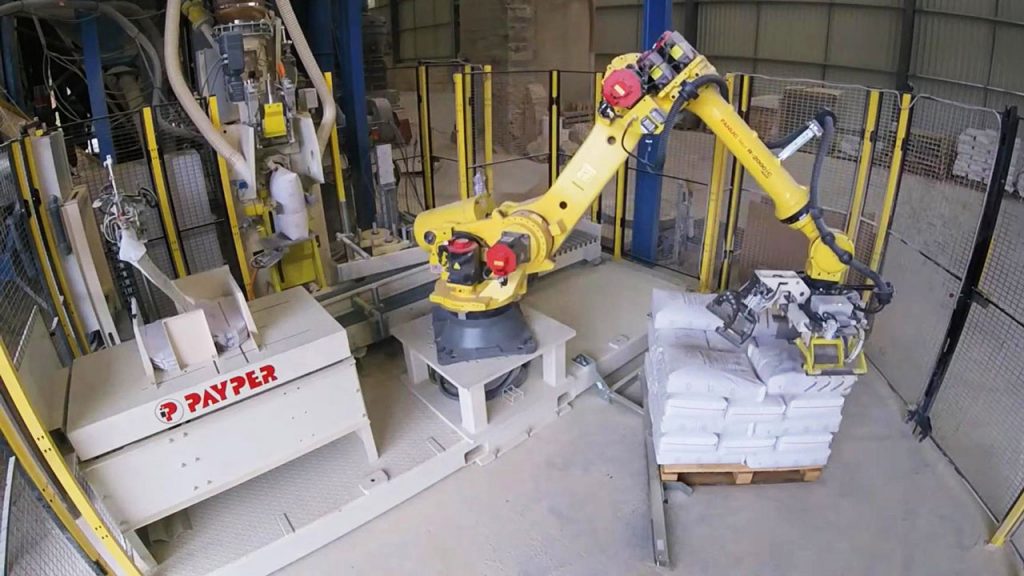Robotic Valve Bag Placer and Palletizer
