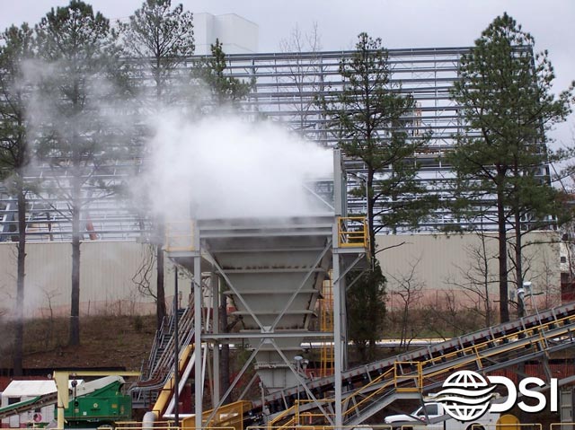dust suppression used on a hopper