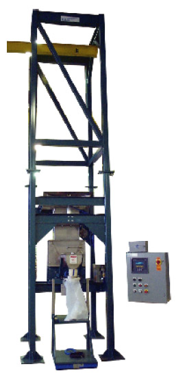 Poly Bag Filler under Bulk Bag Unloader