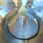 cone valve inside of stainless steel ibc container