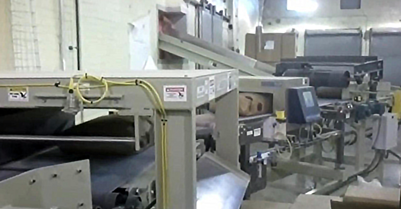 bag flattener inline metal detector and bag rejector