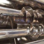 progressive pitch flighting on stainless steel auger