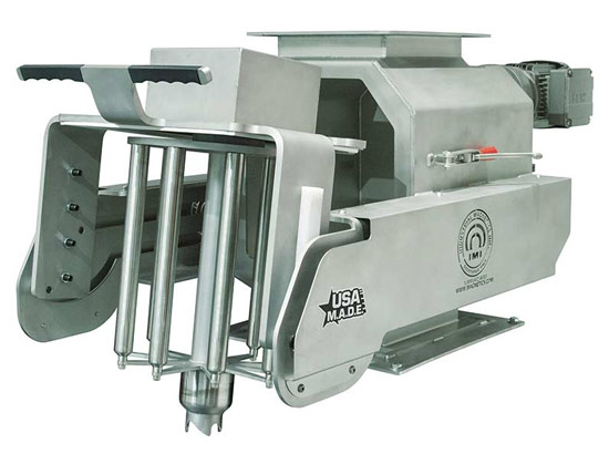 rotary grate magnets in housing for powders