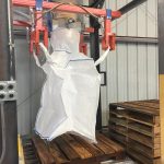 bulk bag filling station with pallet roller conveyor